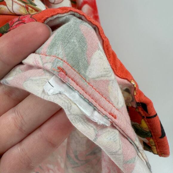 Chico's Orange Floral Button Front Casual Blouse Women's Size 12 14 - Picture 5 of 12